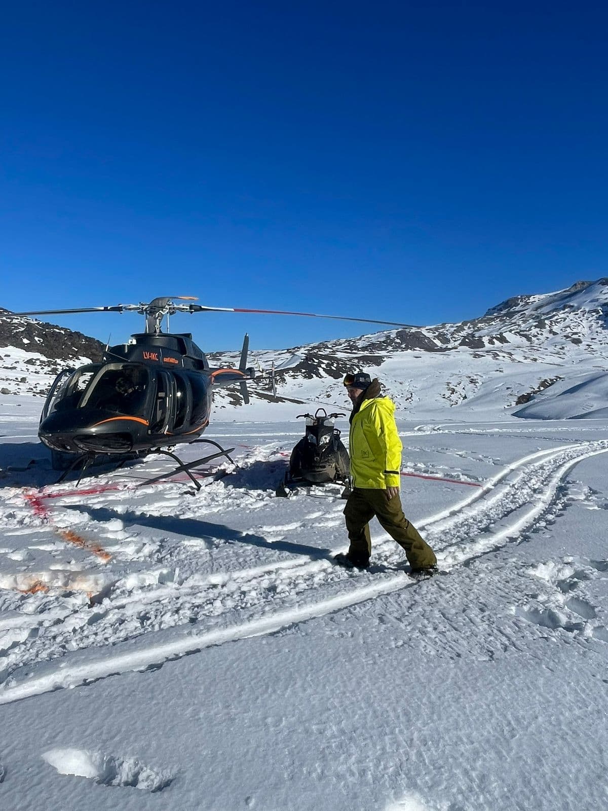 Snowmobile touring terrain near Lodge Tikilen